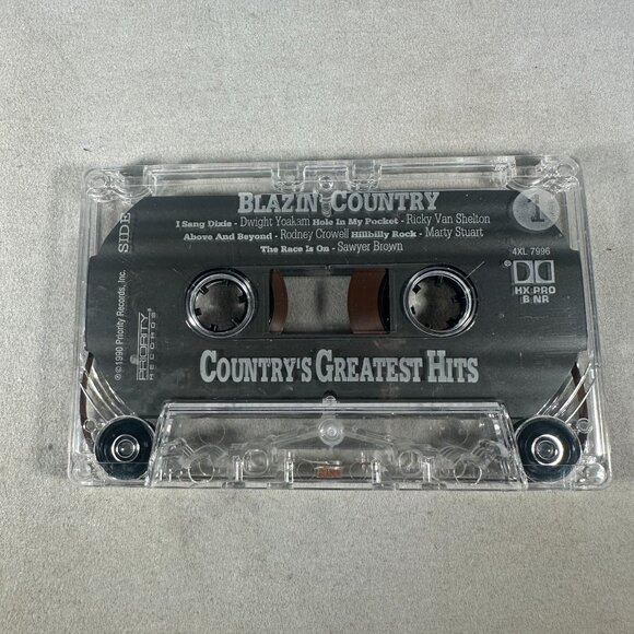 Countrys Greatest Hits Blazin Country Vol 1 Cassette Tape 1990 Priority - Picture 3 of 4